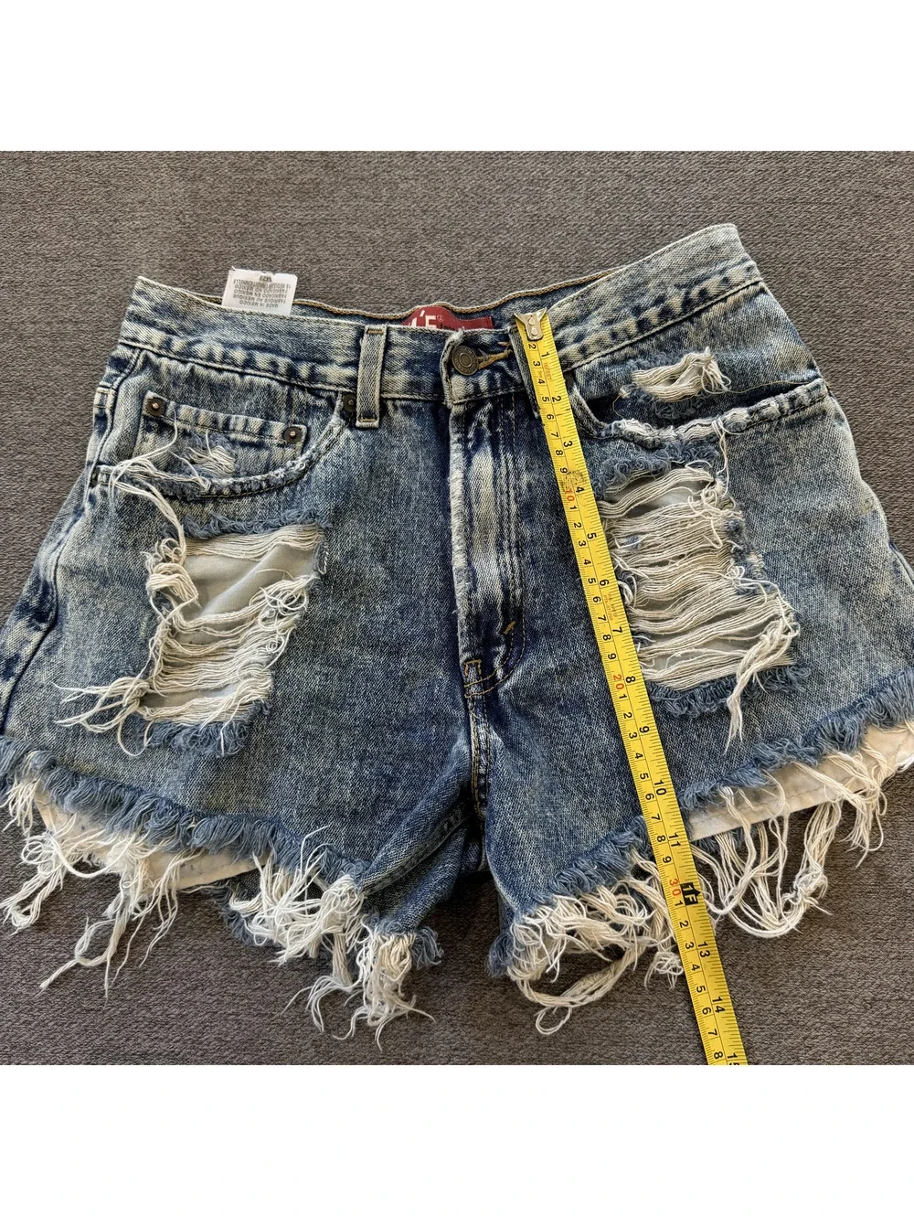 Levis 569 Reworked Cutoff Shorts W28 USA Flag Distressed Acid Wash Y2K